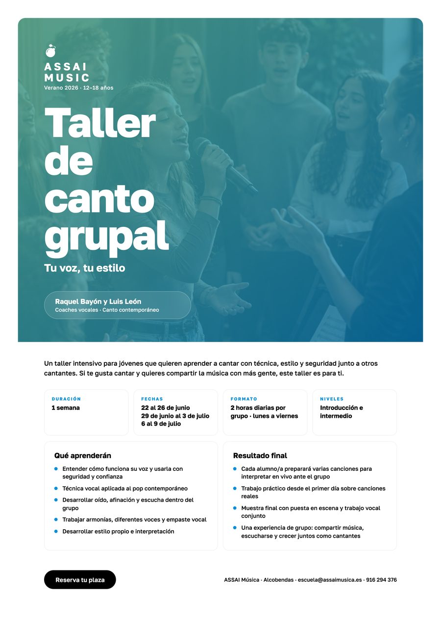 Taller de canto grupal